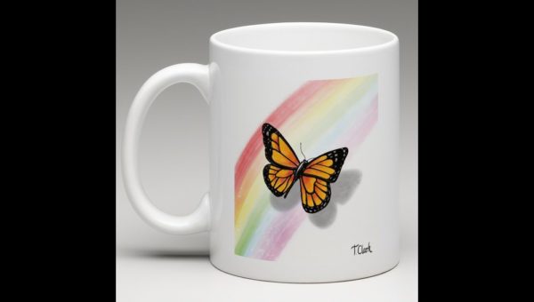 Drawing of a Butterfly and Rainbow - Image 2