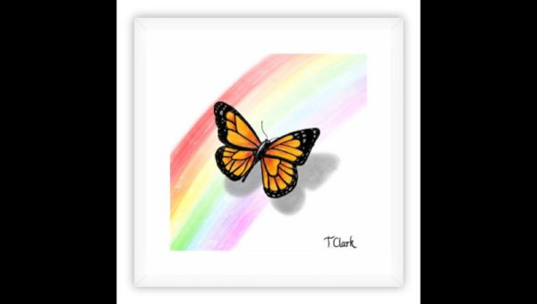 Drawing of a Butterfly and Rainbow - Image 3