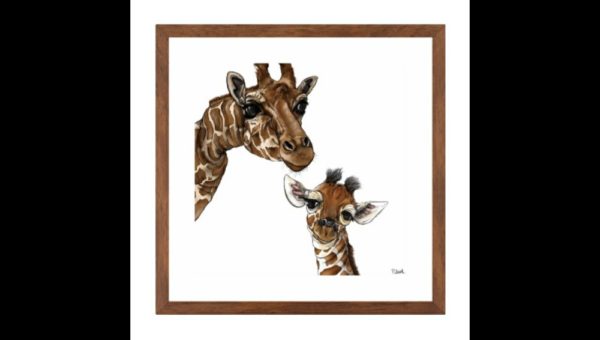 Drawing of Parent and Baby Giraffe - Image 3